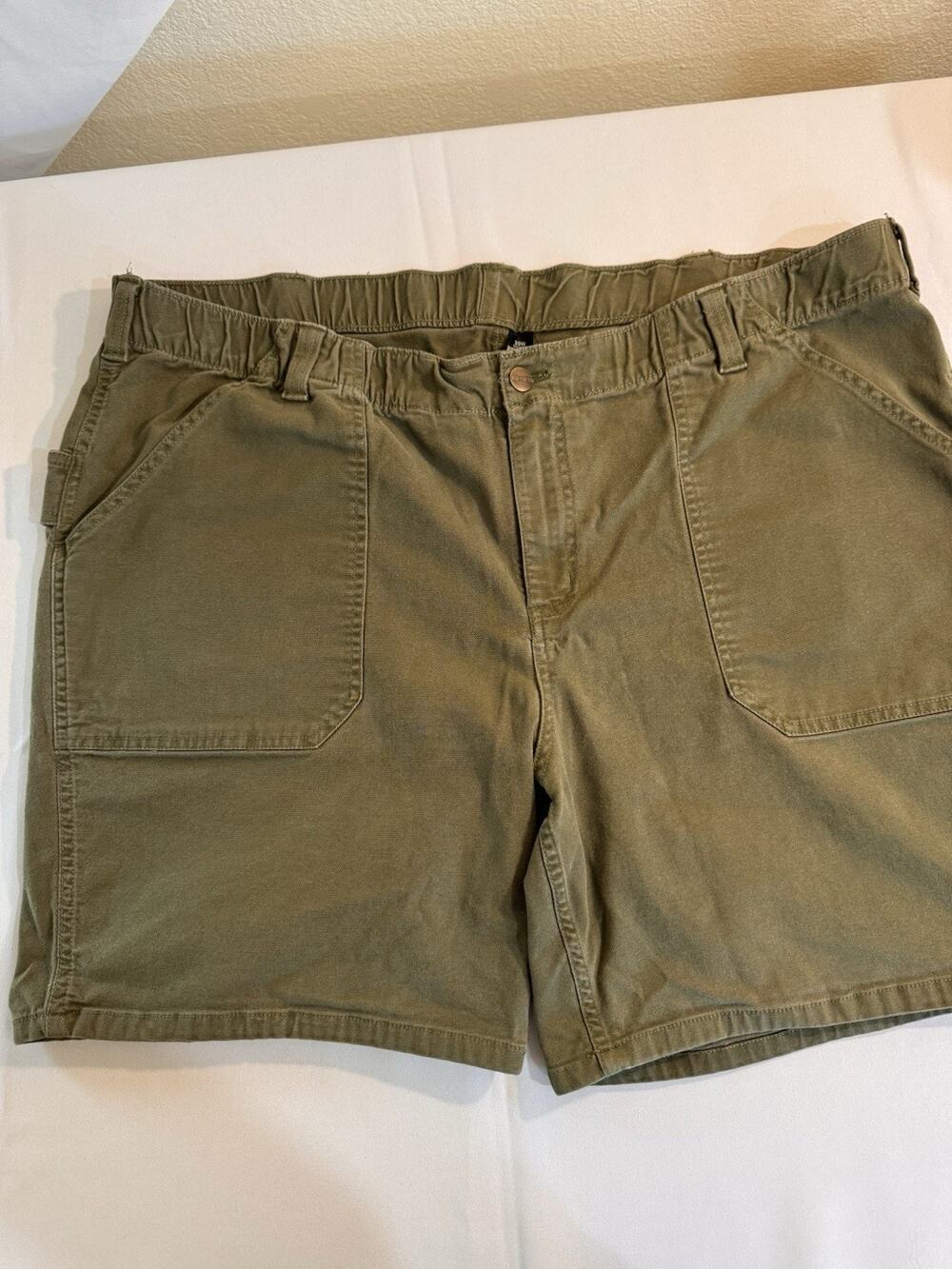 Carhartt Relaxed Fit Canvas Work Shorts Plus Size 20E Green Carpenter LY6
